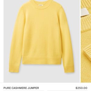 COS pure cashmere yellow sweater size xs